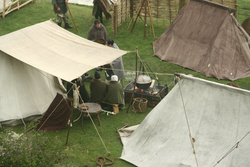 Re-enactment camp at Corfe Castle
