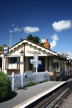 Station Platform of the Beer Heights Light Railway at Pecorama