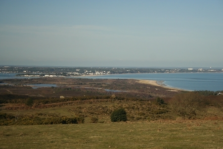 View across Studland towards Sandbanks and Poole
