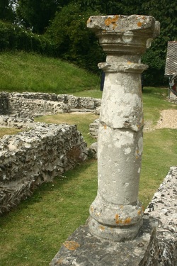 Column at the Roman Town House in Dorchester